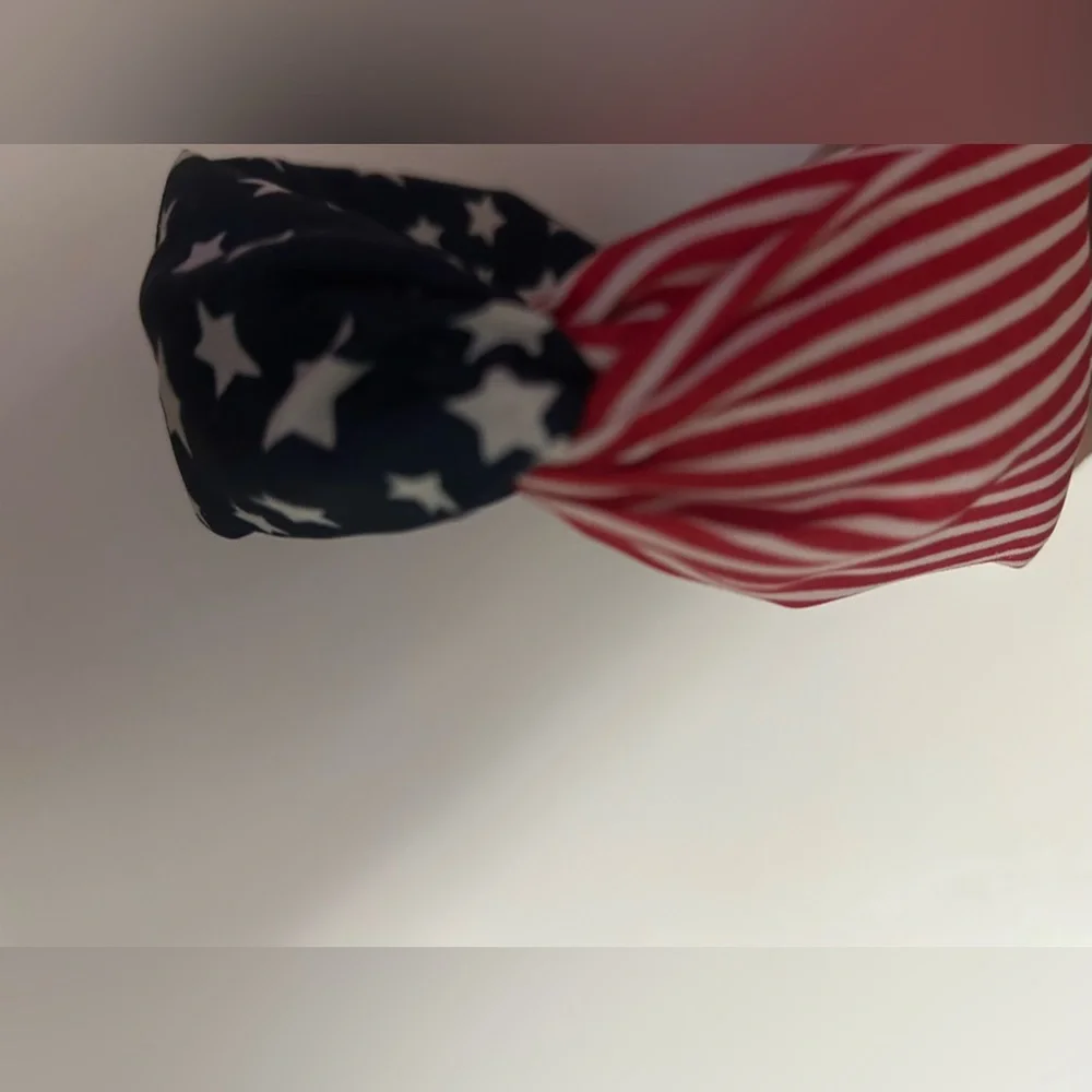 New Seasonal Collection Patriotic Headband Stars Stripes Red White Blue Cloth